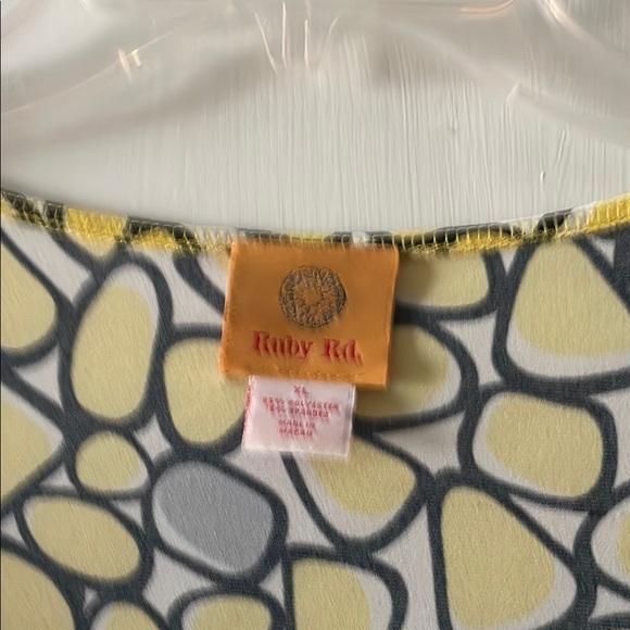 Yellow and Black Patterned Women's Top - Picture 2 of 6